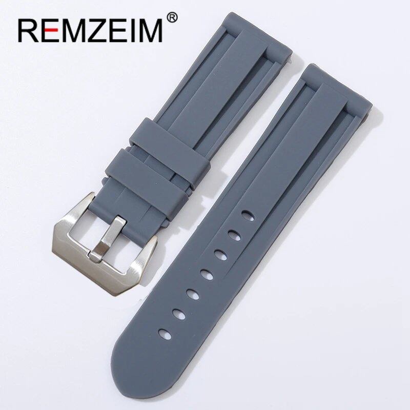 Soft Silicone Sports Watch Band, Waterproof, Men's Replacement Strap with Black Buckle, Compatible with 22mm, 24mm, and 26mm Watches, Band Color: mm, Parallel Import