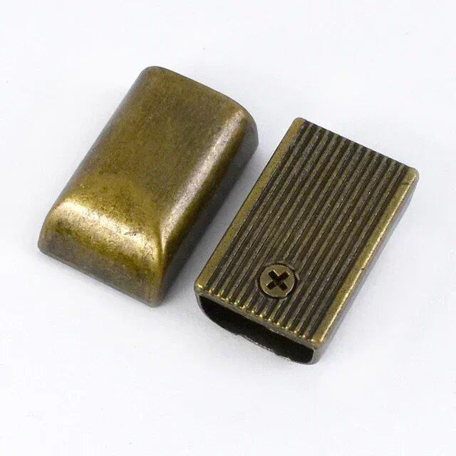 10/20/50pcs 9mm Metal Zipper Stoppers, Zipper Stops, Tail Clips, End Plugs with Heads, Screw-On, for DIY Bags, Leather Crafts, and Hardware Accessories. Size: Parallel Import.