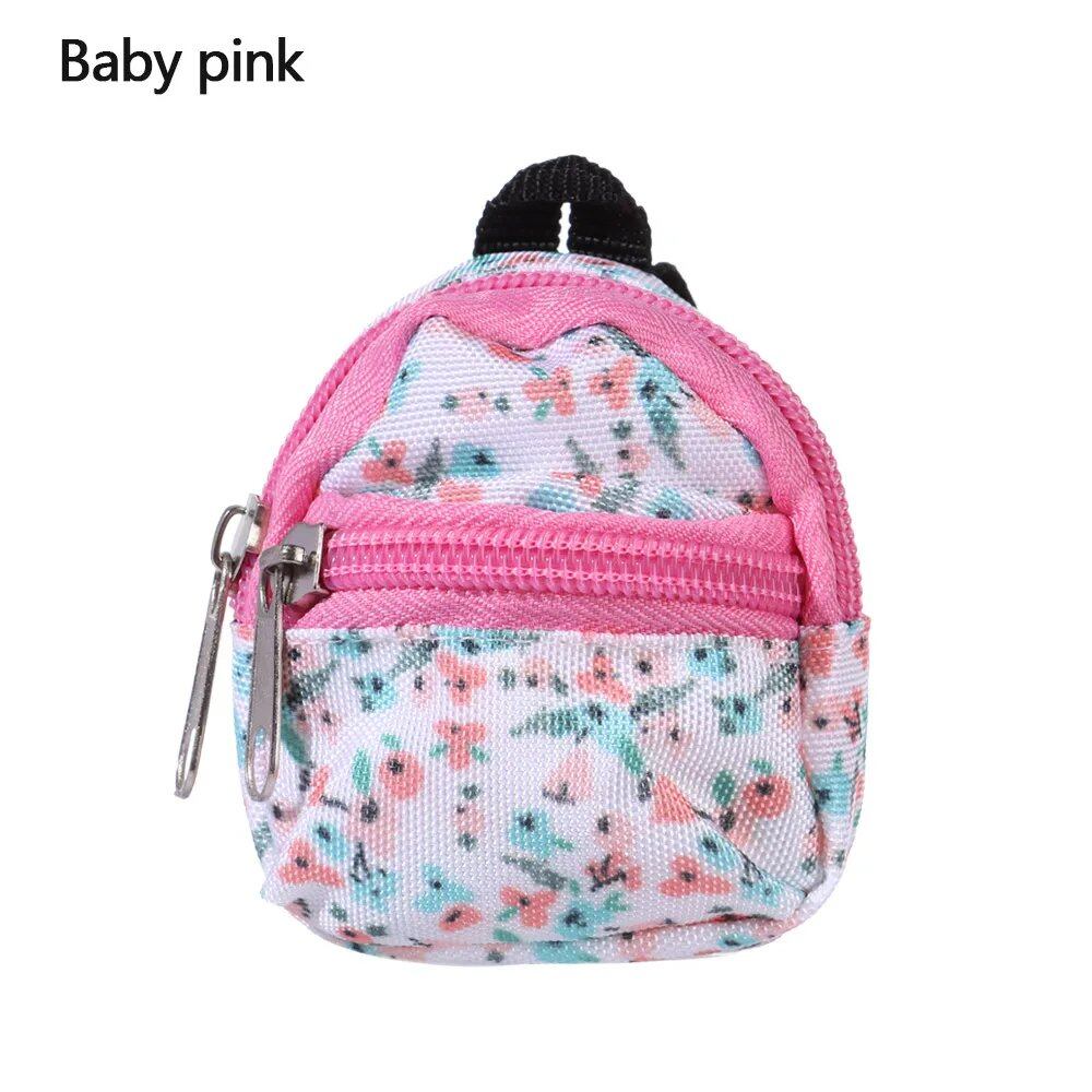 1/6 Scale Miniature Bag Toy for BJD Dolls, Cute Floral School Bag, Dollhouse Decor, Backpack, Doll Clothes Accessory, Parallel Import
