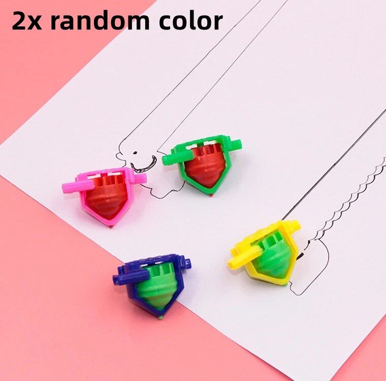 Set of 1, 2, or 5 Colorful Spinning Tops, Plastic Gyroscopes with Whistles, Stress Relief, Gyro, Kids Classic Toy Gift (Random Colors) Parallel Import