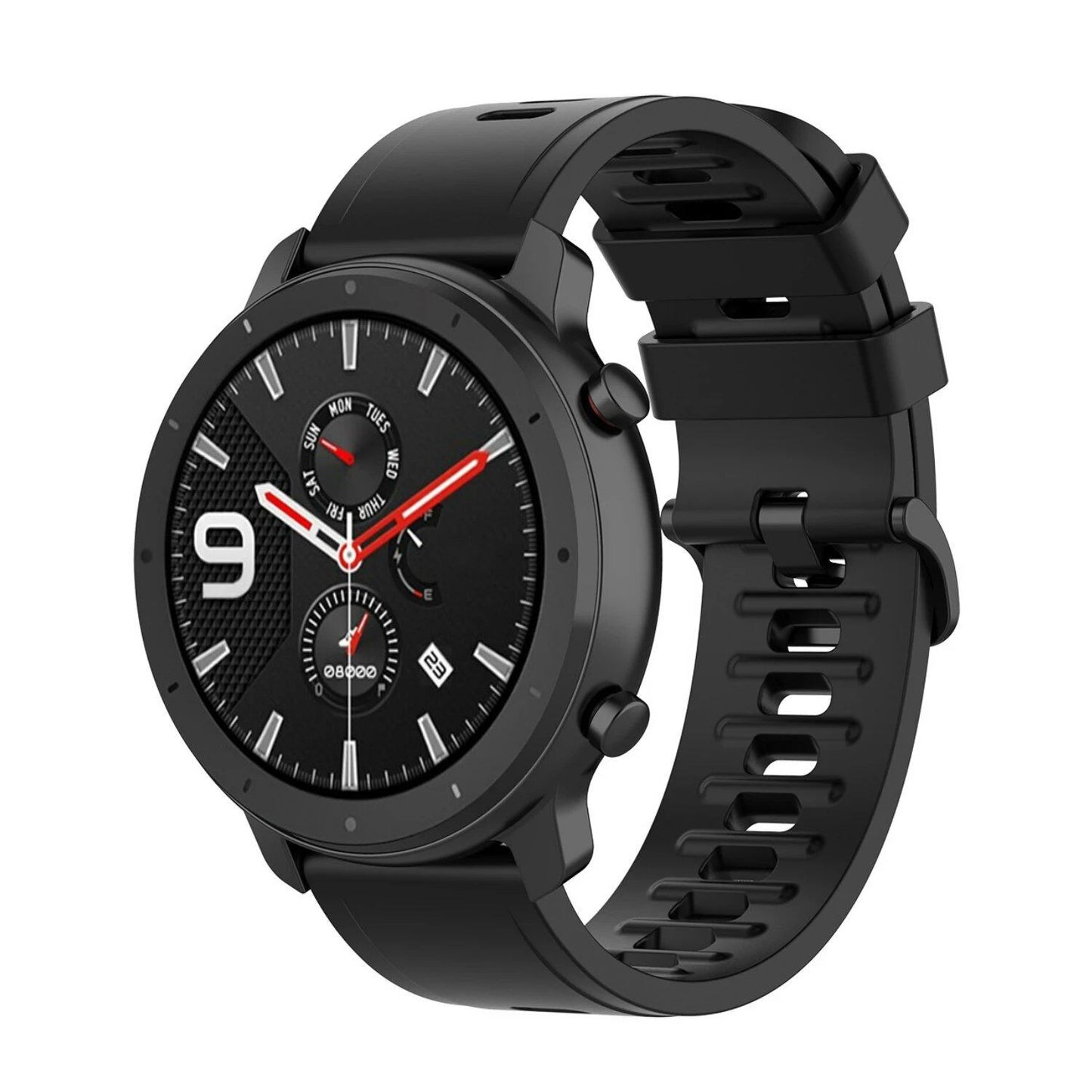 Compatible with Amazfit GTR 47mm/2/2e/Stratos 3/GTR 4/3 Pro/GTS 4 Mini/2/2E/3, 20mm/22mm Silicone Band Strap, Replacement Band, Band Color: mm, Universal, Imported