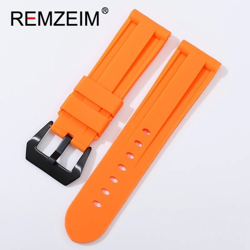 Soft Silicone Sports Watch Band, Waterproof, Men's Replacement Strap with Black Buckle, Compatible with 22mm, 24mm, and 26mm Watches, Band Color: mm, Parallel Import