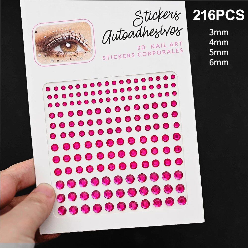 1/5 Random Color Glitter Face Tattoo Stickers for Kids, Sparkly Diamonds, for Costume Parties, Makeup, DIY Tattoo Decals, Parallel Import