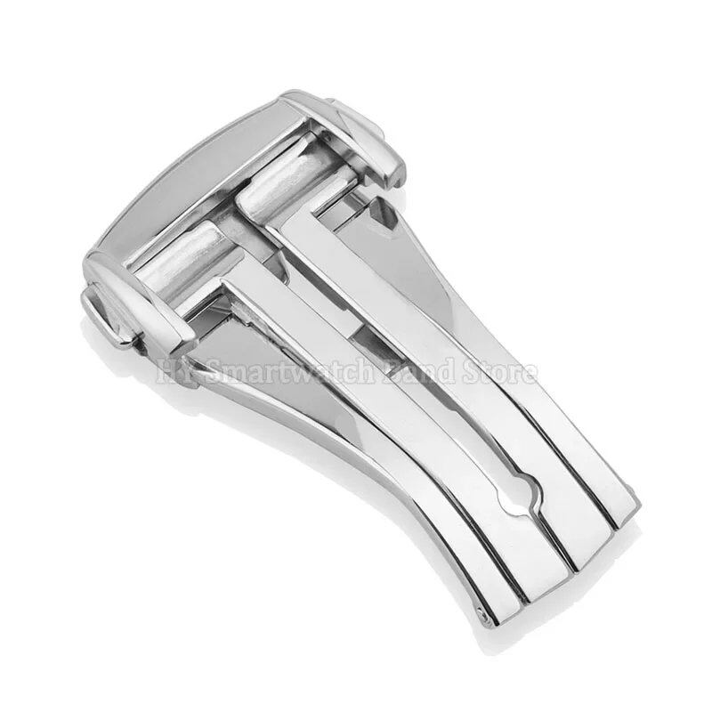 16mm, 18mm, 20mm Metal Watch Band Buckle (Stainless Steel Folding Buckle for Omega) Silver/Black Closure Deployment Clasp Accessory Band Color: No Logo Parallel Import