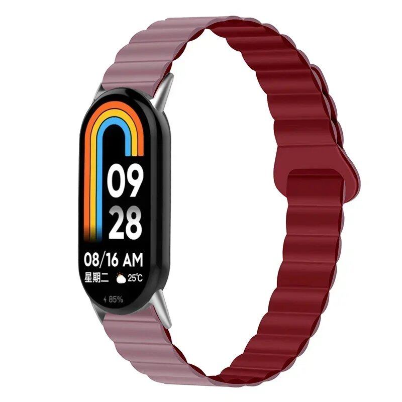 "Xiaomi Mi Band 8/9 Silicone Magnetic Strap, Sports Wristband, Accessory, Bracelet with Watch Case" Band Color: Parallel Import