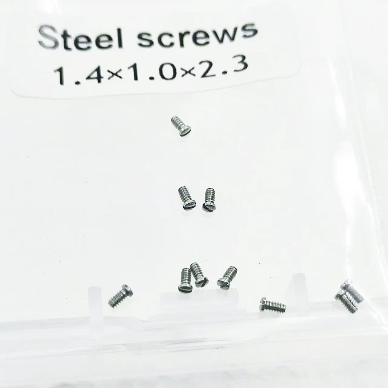 Watch Movement Accessories, All-Steel Back Screws, 1.4 x 1.0mm Series, Bottom Cover Flat Head Machine Screws, Color: 10 Pieces, Parallel Import
