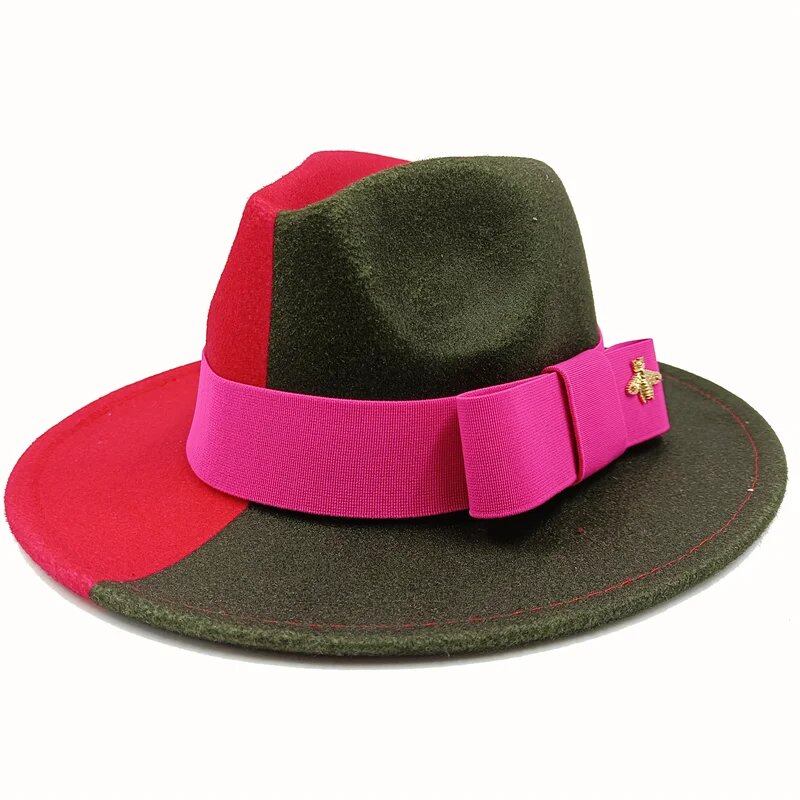 Winter Bowtie Fedora Hat with Textured Surface, Flat Top, and Elastic Band. Red. Men's and Women's Jazz Hat. Sizes: 56-58cm. Ships from: Parallel Import.