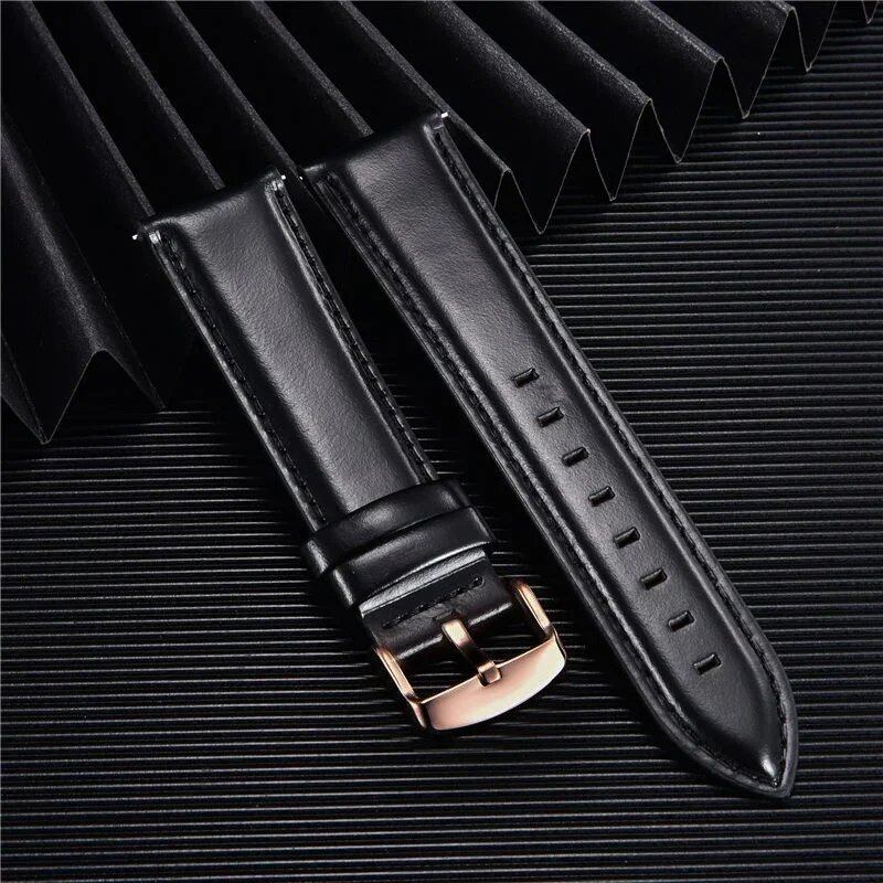 Quick Release Leather Watch Band, 18mm, 20mm, 22mm, Business Watch Strap, Black, Brown, Soft Bracelet, Watch Accessories, Band Color: mm, Parallel Import