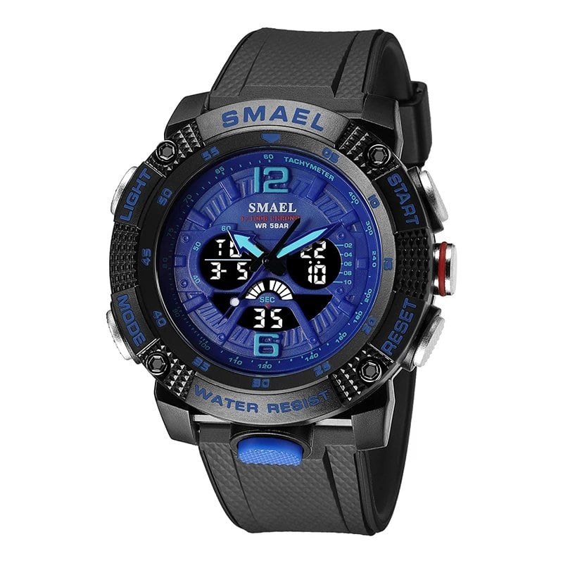 SMAEL Men's Waterproof Analog-Digital Quartz Watch with Stopwatch and Alarm Clock, Model 8058, New Arrival, Parallel Import