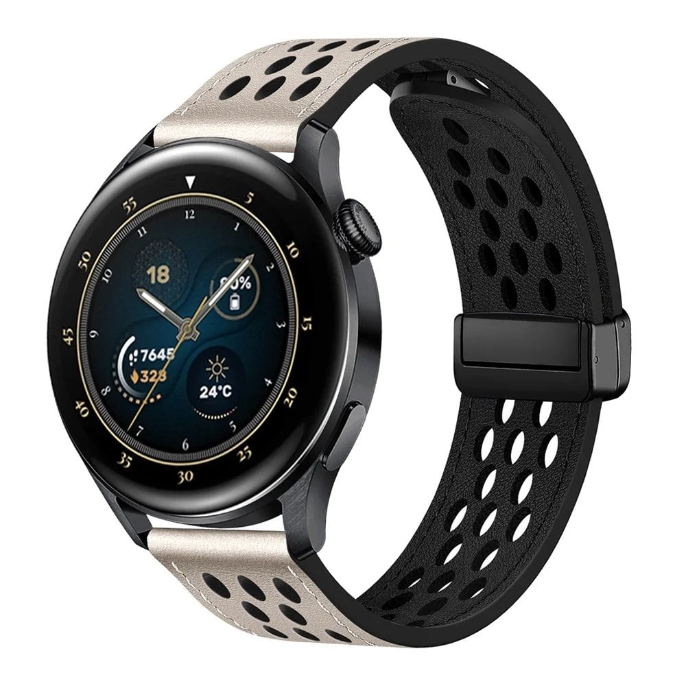 HUAWEI Watch GT 5 Pro / 4 / 3 / 2 / 2e Compatible Leather Strap - Sport Band with Magnetic Bracelet, Compatible with HUAWEI Watch 4 / 4 Pro / 3 / 3 Pro / GT5 / GT4 / GT3 / GT2 / 2E, Band Color: Parallel Import