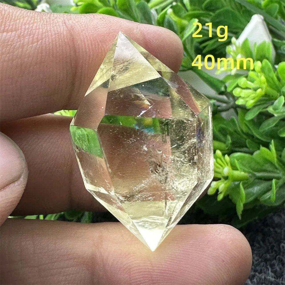 1個 天然シトリンオーラ六角両先端クリスタルワンド スピリチュアル瞑想ヒーリングストーン ホームデコレーション ガーデンフェスティバルアクセサリー カラー: 並行輸入品