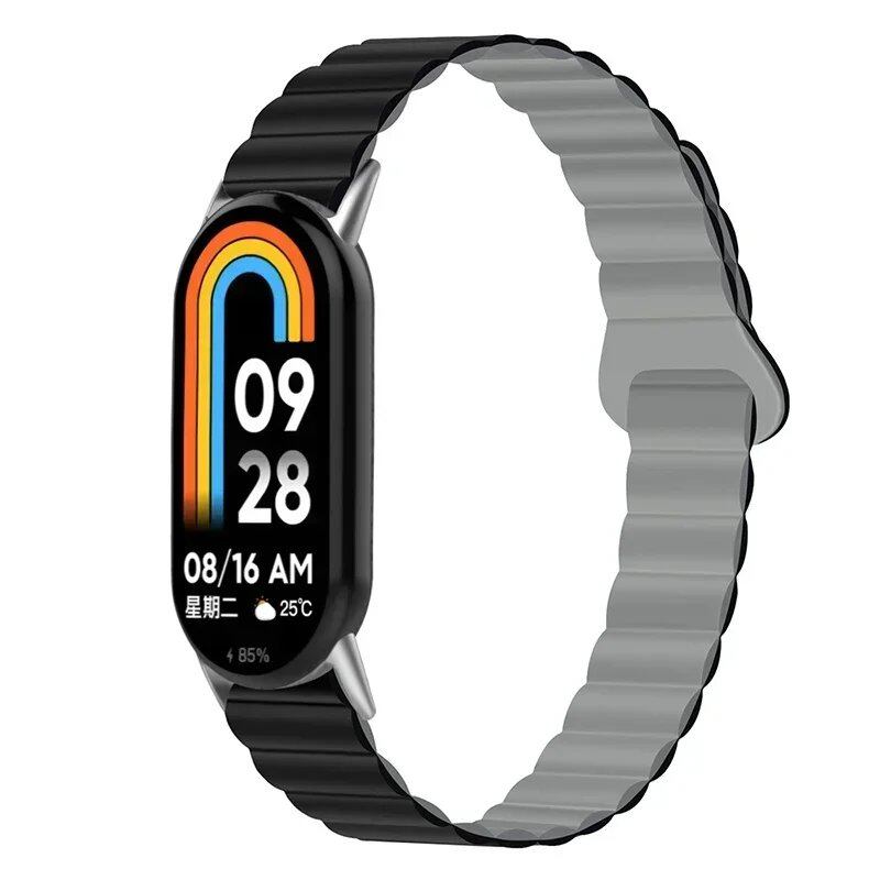 "Xiaomi Mi Band 8/9 Silicone Magnetic Strap, Sports Wristband, Accessory, Bracelet with Watch Case" Band Color: Parallel Import