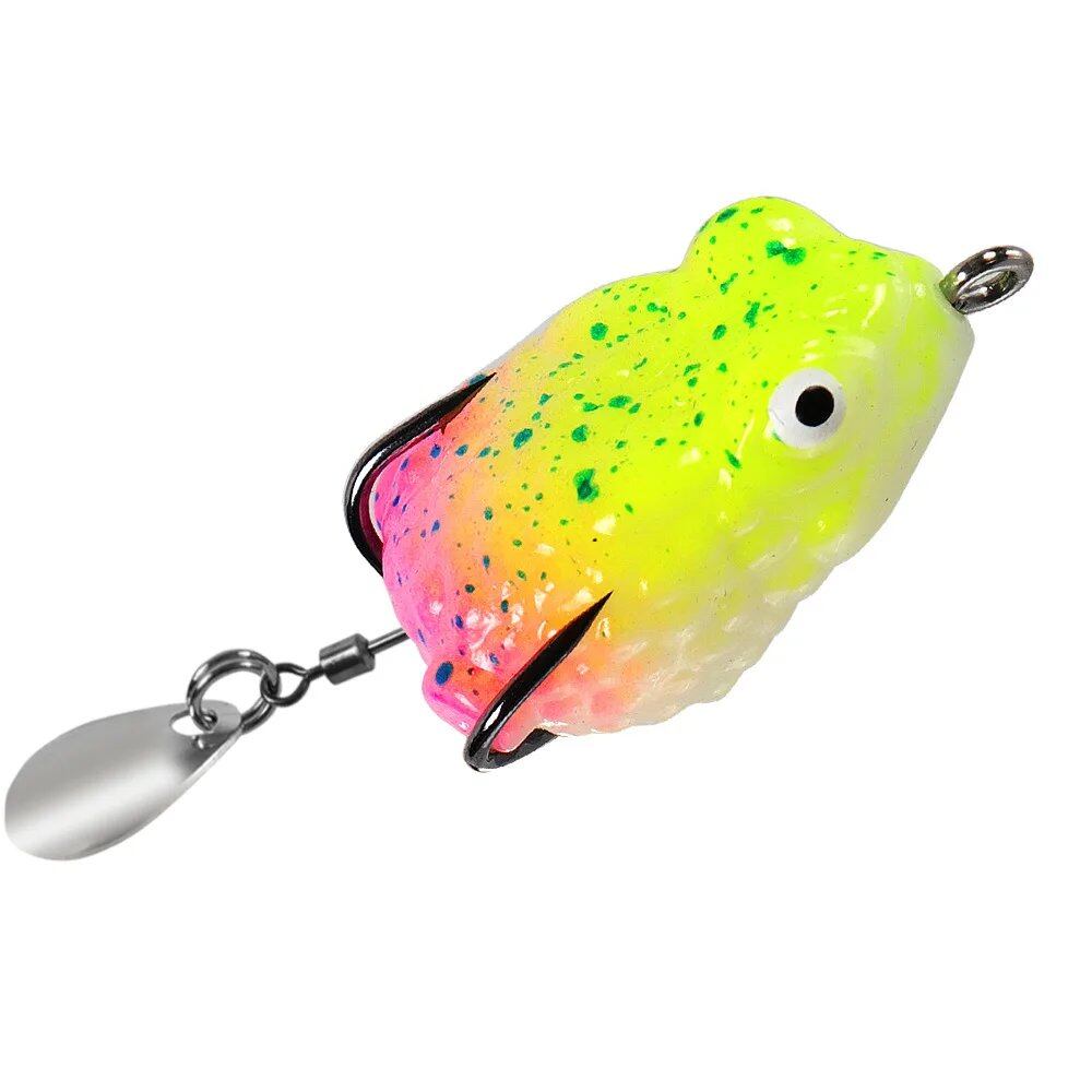 Pack of 5 Mini Frog Soft Baits, 25mm, 3g, Double Hide Hooks, Fishing Lures, Bionic Sequin Frog Baits, Artificial, Realistic Thunder Frog Lures, Size: Parallel Import