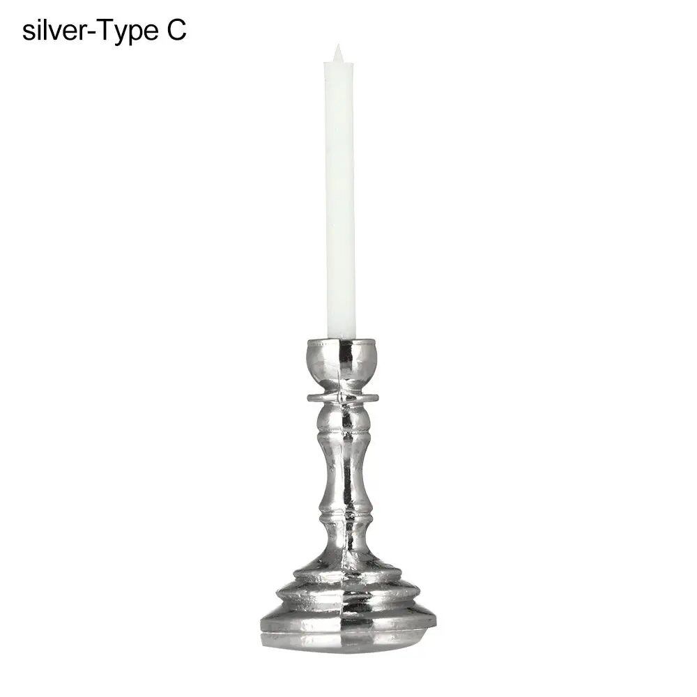 1/12 Scale Miniature Candlestick, Candle Stand for Dollhouses, Furniture, Toy, Pretend Play, Dollhouse Decoration, Accessory, Parallel Import