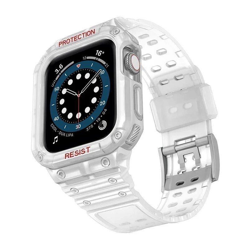 TPU Band Case for Apple Watch 45mm/49mm/44mm/41mm/40mm - Compatible with iWatch Ultra/7/8/6/5/4, Sport Strap, Wristband, Accessory, Band Color: mm, Parallel Import