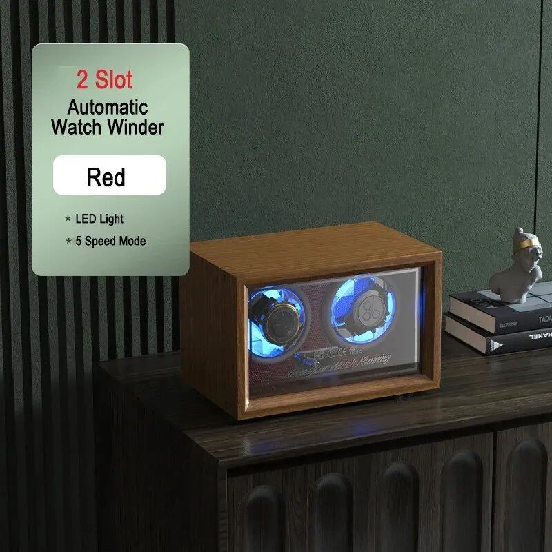 IBBETON Luxury Wooden Watch Winder, High-End 2, 4, or 6 Slot Automatic Watch Box with Mabuchi Silent Motor, Watch Storage Cabinet, Parallel Import