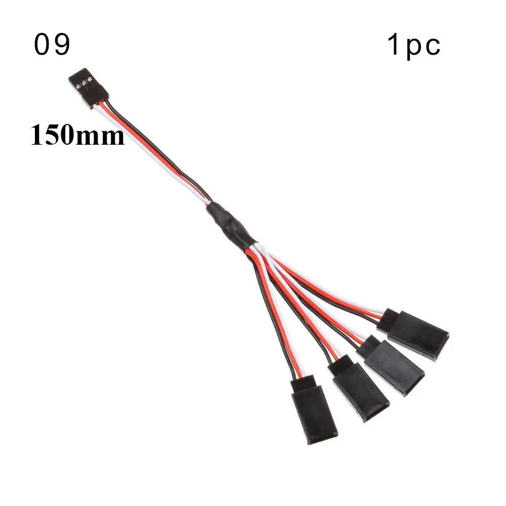 1/5-Piece Set, 100mm/150mm/200mm/300mm/500mm RC Servo Lead Cable Extension Cord, Y-Type Branch Extension Wire, JR Compatible, for RC Helicopters, Parallel Import