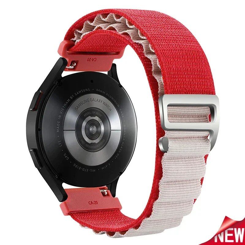 Nylon Alpine Loop Wristband for Samsung Galaxy Watch 6/4/5/Pro/Classic (45mm, 44mm, 40mm, 20mm, 22mm), Compatible with HUAWEI GT 2e/3, Band Color: Parallel Import