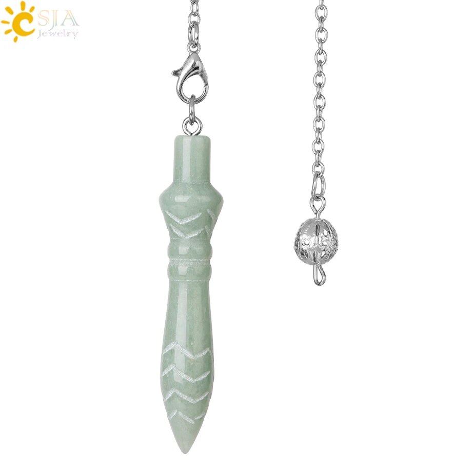 CSJA Spiritual Crystal Pendulum, Healing Pink Quartz, Dowsing Cone Pendant for Divination, Radiance Star Zia S971, Metal Color: Parallel Import