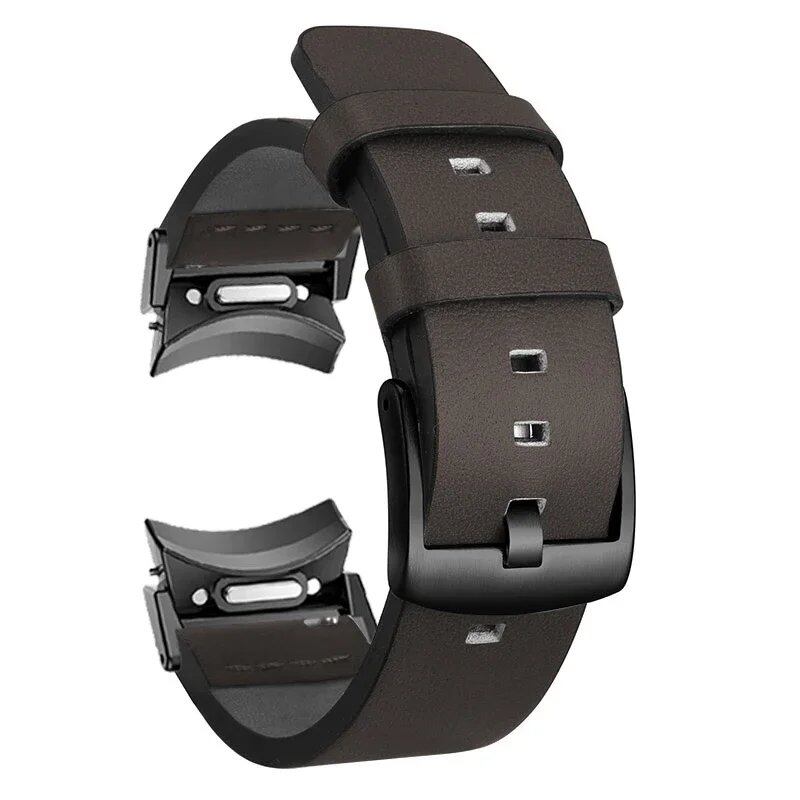 Gapless Leather Strap for Samsung Galaxy Watch 6 Classic (43mm, 47mm) - Quick-Fit Replacement Band for Galaxy Watch 5/4/5 Pro (40mm, 44mm, 45mm) - Size: Galaxy Watch; Imported