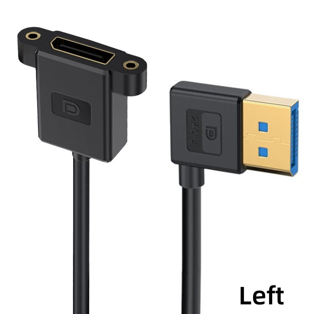 0.3M DisplayPort 1.4 延長パネルマウントケーブル 90度DP上下左右アングル 8K60Hz/4K144Hz対応 薄型コード PCモニター用 並行輸入品