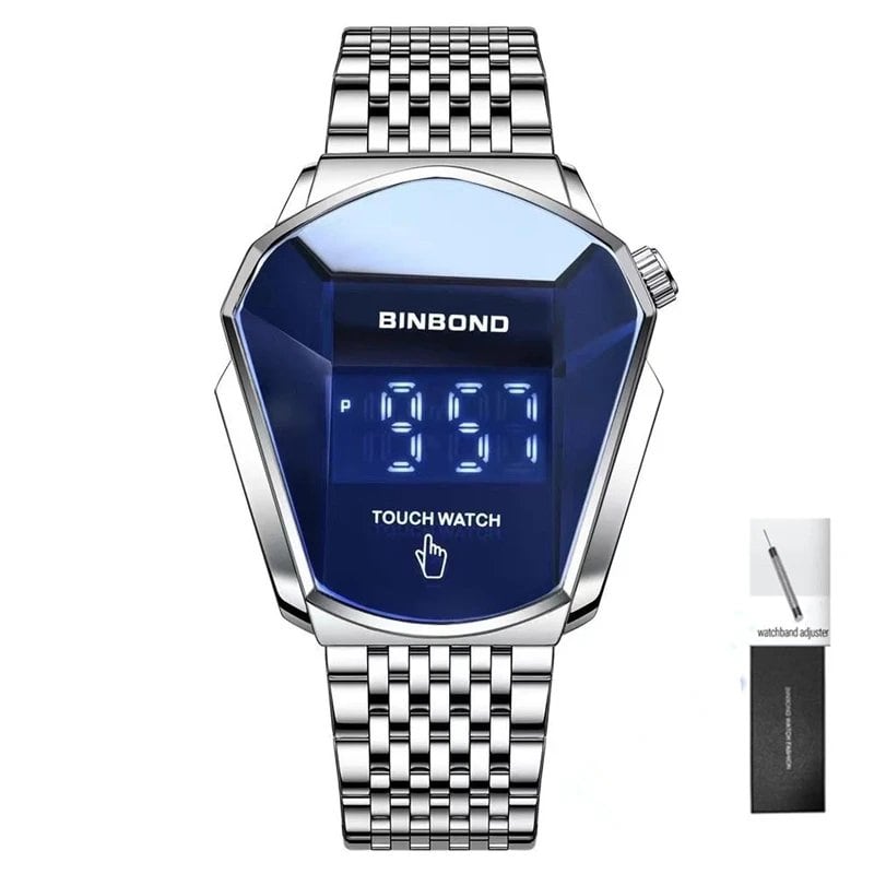 Men's Dominating Black Bike Concept Watch with Trendy Large Dial and Technology Style, Includes Box, Parallel Import
