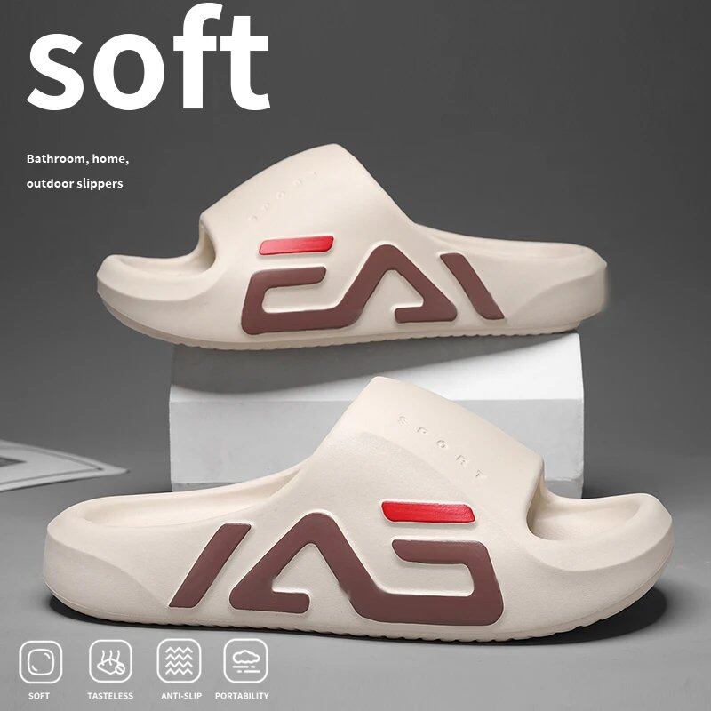 Men's Super Thick Sole Soft Air Cushion Casual Slippers, EVA Sandals, Stylish Beach Sandals for Outdoors, Summer, and the Beach, Parallel Import
