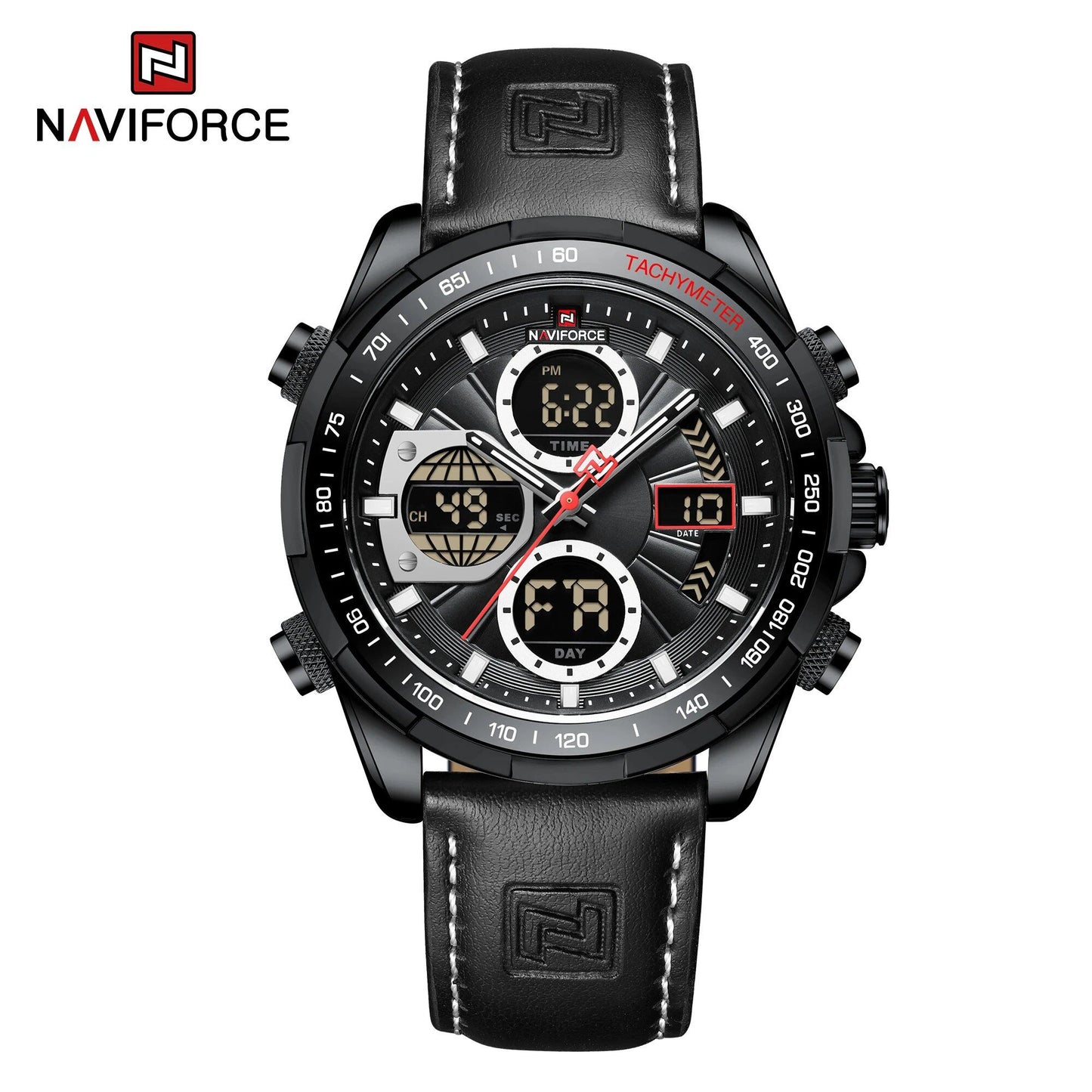 NAVIFORCE Men's Fashion Military Watch, Luxury Original Sports Chronograph, Waterproof Quartz Digital Wristwatch, Parallel Import