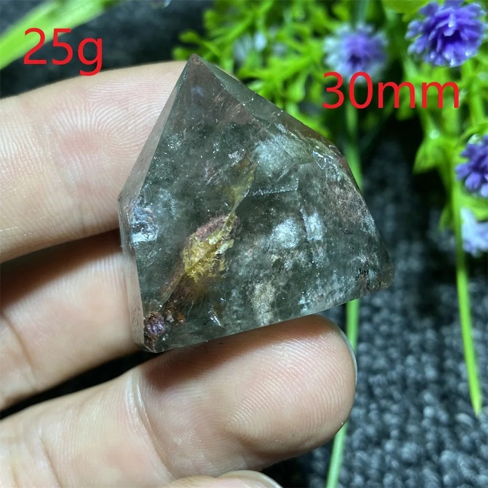 Natural Ghost Phantom Quartz Crystal Hexagonal Tower Obelisk, Spiritual Meditation, Reiki, Gift Stone, Home Decor, Parallel Import