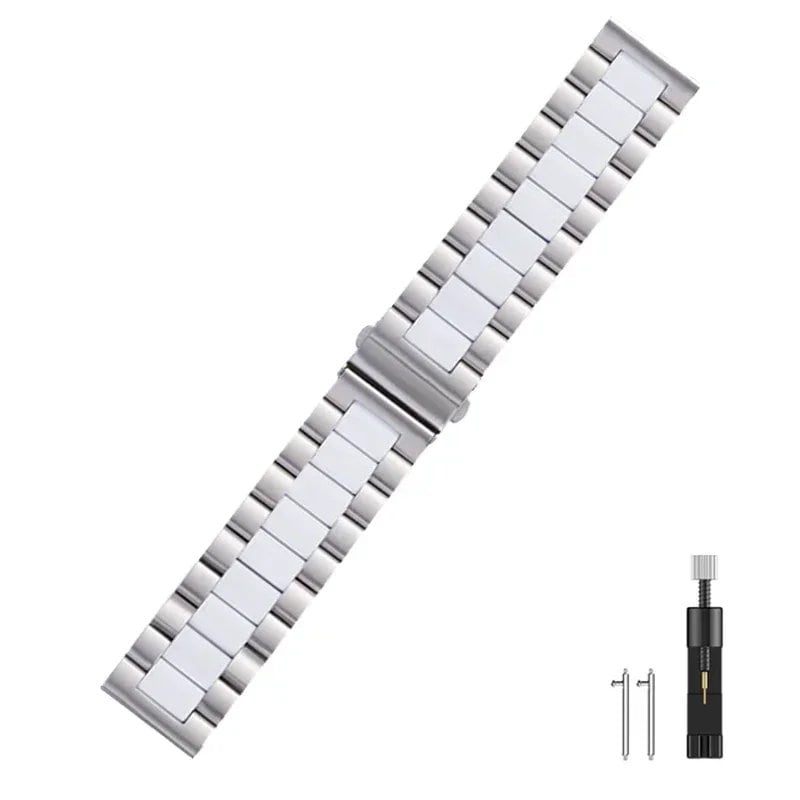22mm Metal Strap, Premium Stainless Steel Wristband for Garmin Forerunner 265, 965, 955, 255, Music, and Garmin Venu 3/2 Accessories, Band Color: Parallel Import
