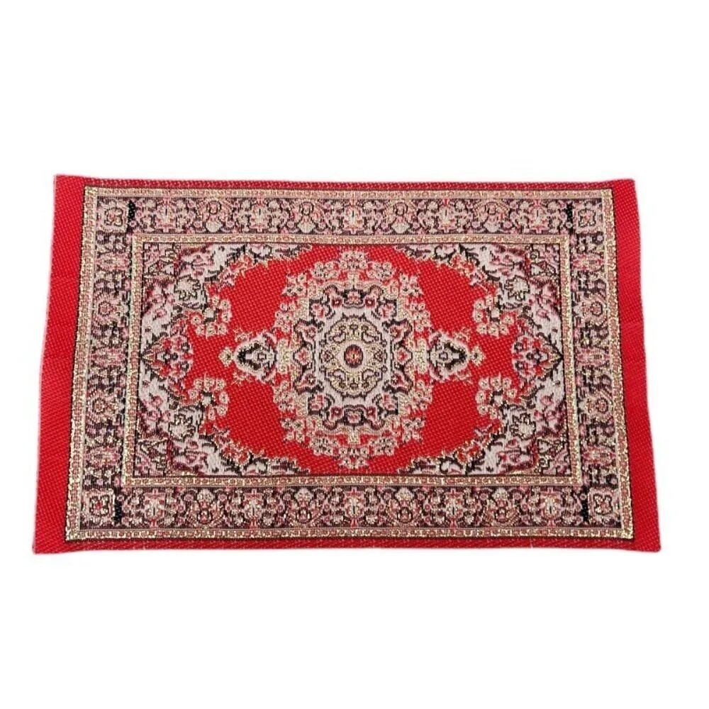 1/12 Scale Turkish Style Play House, Mini House Decoration, Floor Rug, Doll Accessories, Dollhouse Carpet, Miniature Woven Rug, Parallel Import