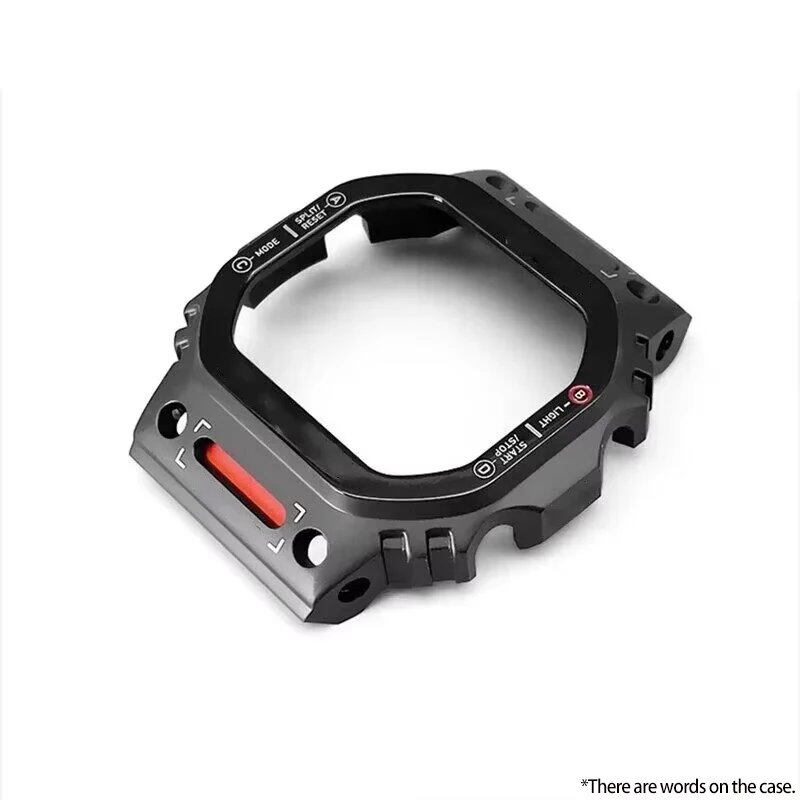 Titanium Alloy Metal Bezel Case & Stainless Steel Band Refit Mod Kit for Casio Casio Oak DW5600, DW5610, and GW-M5610 (Imported)