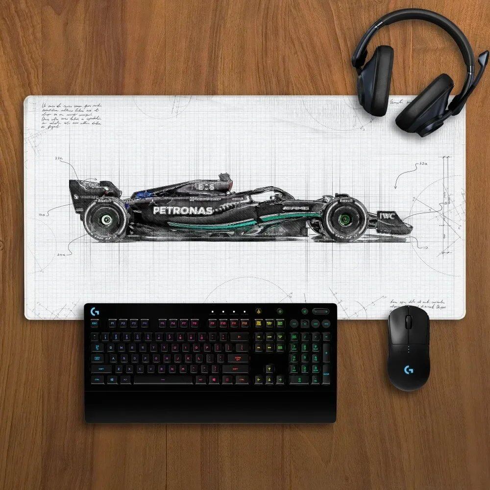 フォーミュラ1 F1 マウスパッド 滑り止め ロックエッジ オフィス 学生 ゲーミング 厚型 大サイズ 900x400 書き込みマット クッション オフィスアクセサリー サイズ: 並行輸入品
