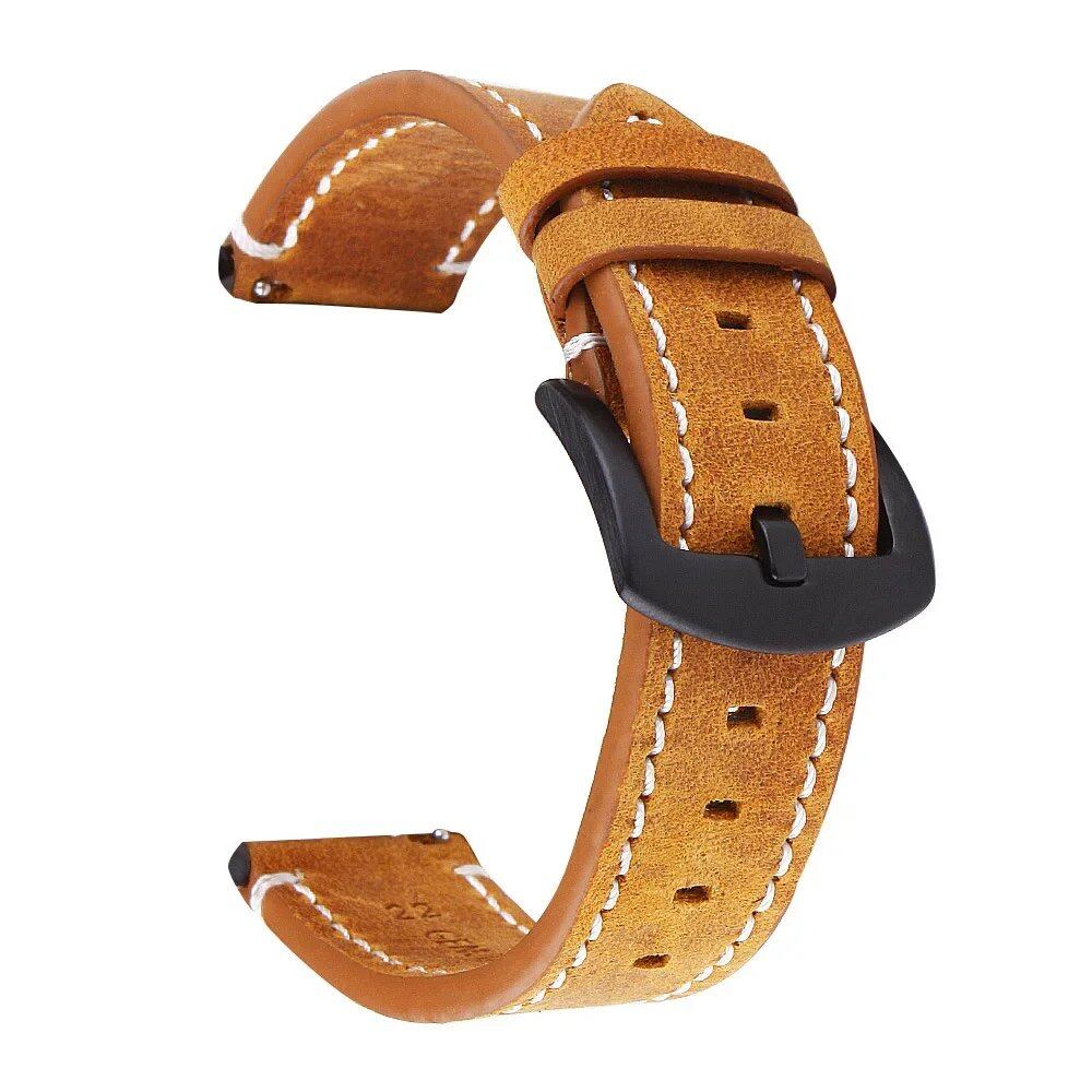 Vintage Leather Strap with Quick Release for Huawei GT2/3, Unisex Watch Band, Bracelet, 18mm, 20mm, 22mm, 24mm, Parallel Import