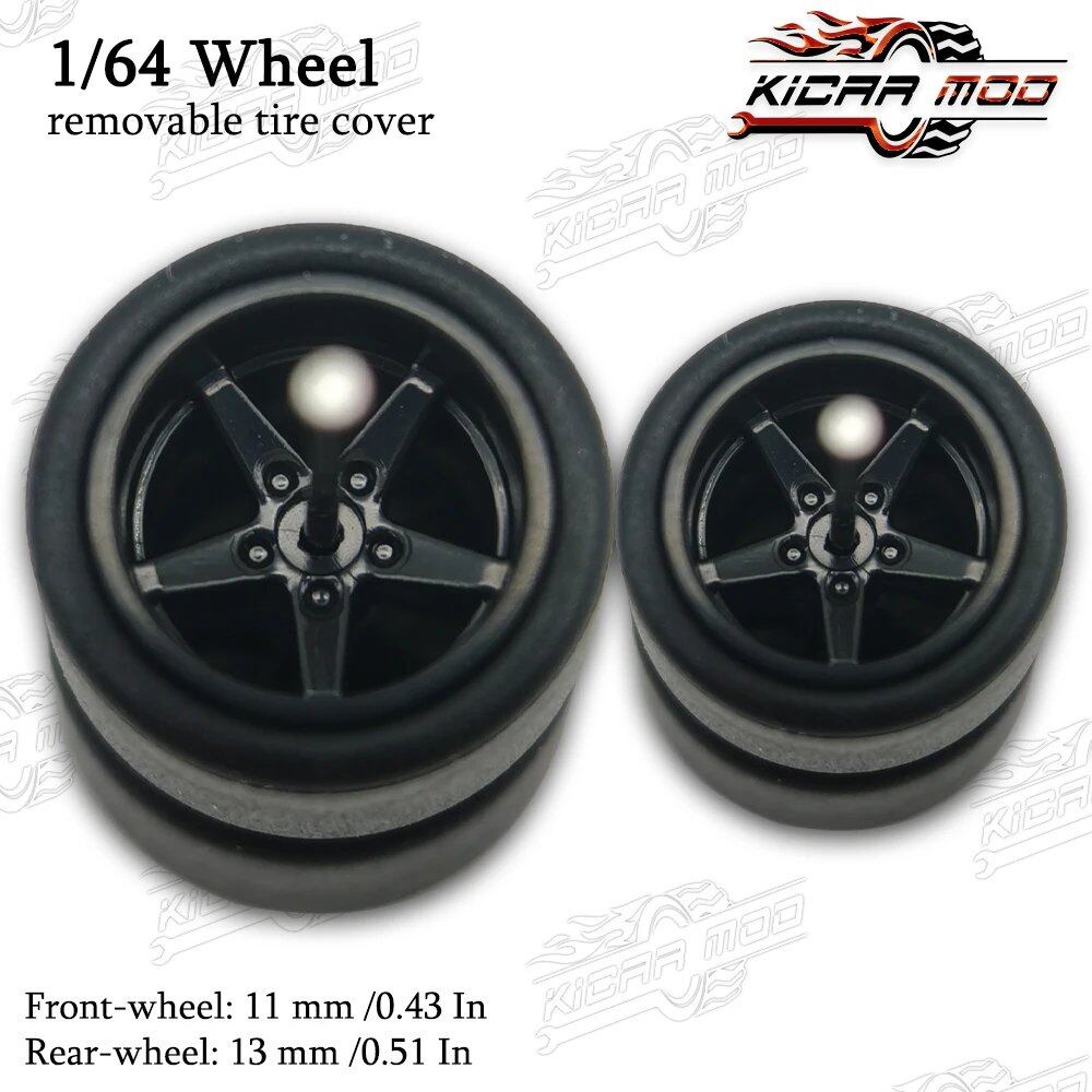 1/64 Scale RLC Premium Slick Tires for Hot Wheels RLC Muscle Car Advan GT Model Car Modification Parts D:11mm+13mm (1 Set) Color Parallel Import