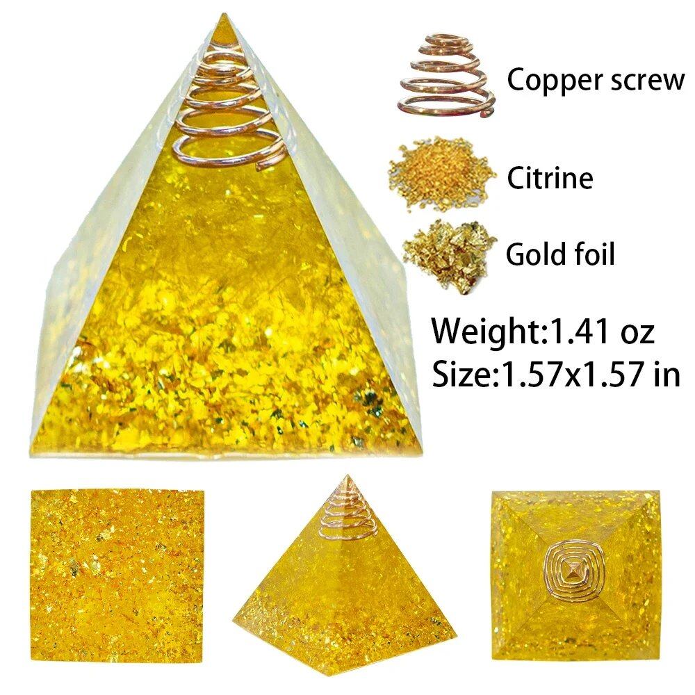 1.57-inch Natural Crystal Pyramid, Energy Crystal Amethyst, Reiki Healing, Chakra, Resin Pyramid, Meditation Tool, Home Decor, Size: 1 Piece; Parallel Import