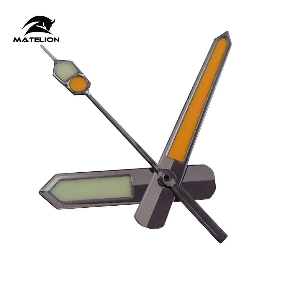 Materion C3 Lumifit Movement for NH35, NH36, NH70, NH72, 7S26, 7002, and 4R35 Watches, Black with Orange Hands, Fluorescent, Watch Parts, Accessories, Parallel Import