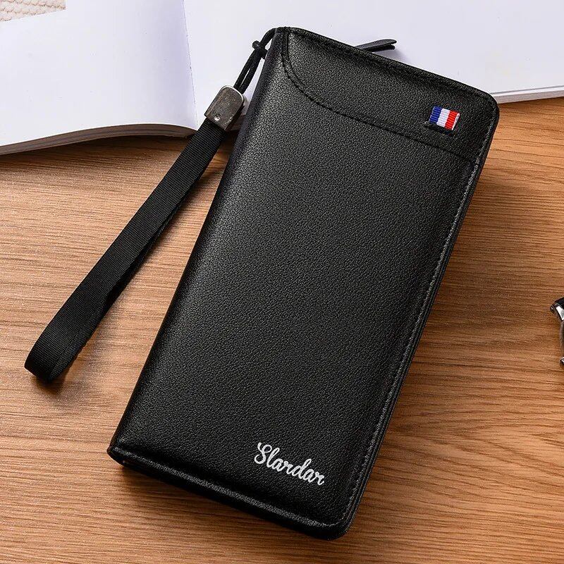 おしゃれなメンズハンドヘルドバッグ 新作 ビジネス用 ファスナー付き大容量ポーチ スマホケース付き カラー: 並行輸入品