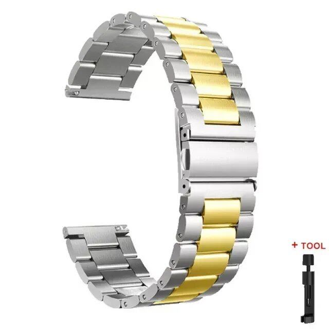 22mm Stainless Steel Strap for Redmi Watch 3 Active - Replacement Metal Bracelet for Xiaomi Redmi 3 Active, Band Color: e, Band Width: Parallel Import