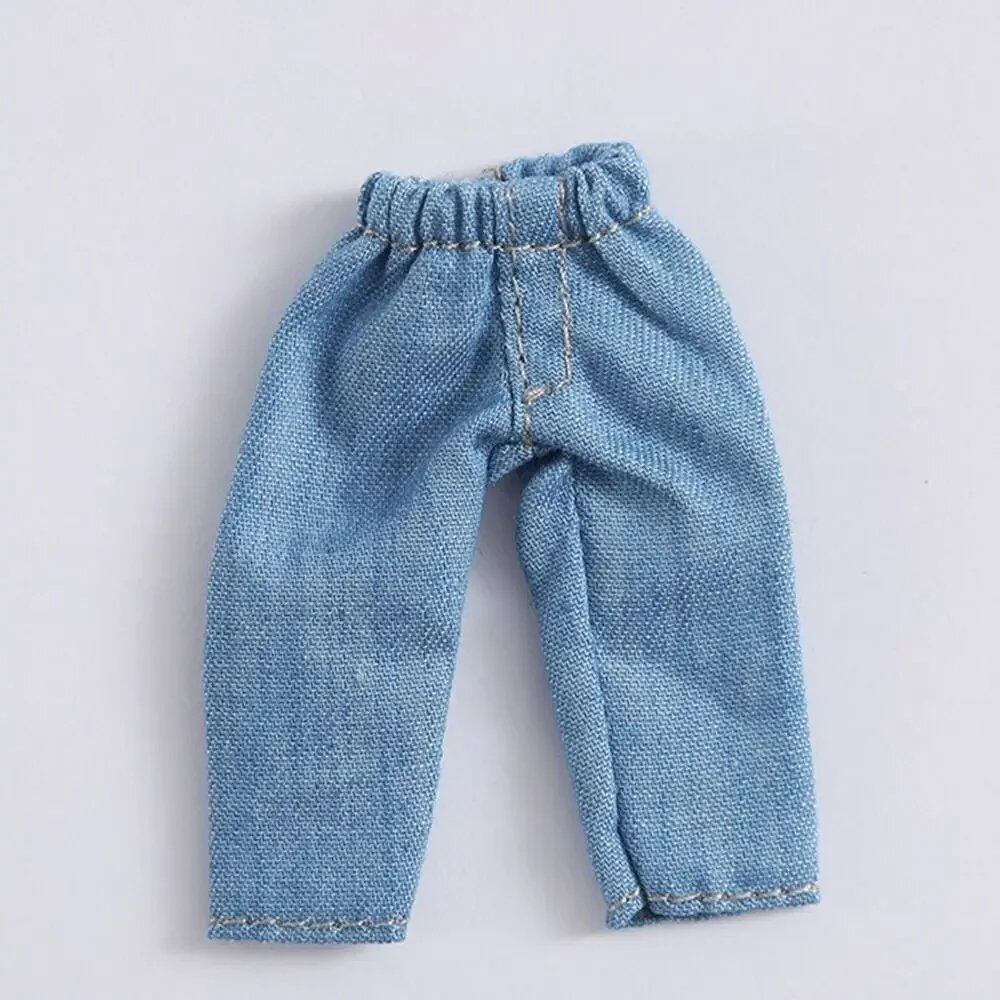1/11 OB11 Doll Denim Pants, 1/12 BJD/GSC Doll T-Shirt, Mini Cute Doll Pants, DIY Doll Accessories, Fashion Doll Clothes, Parallel Import