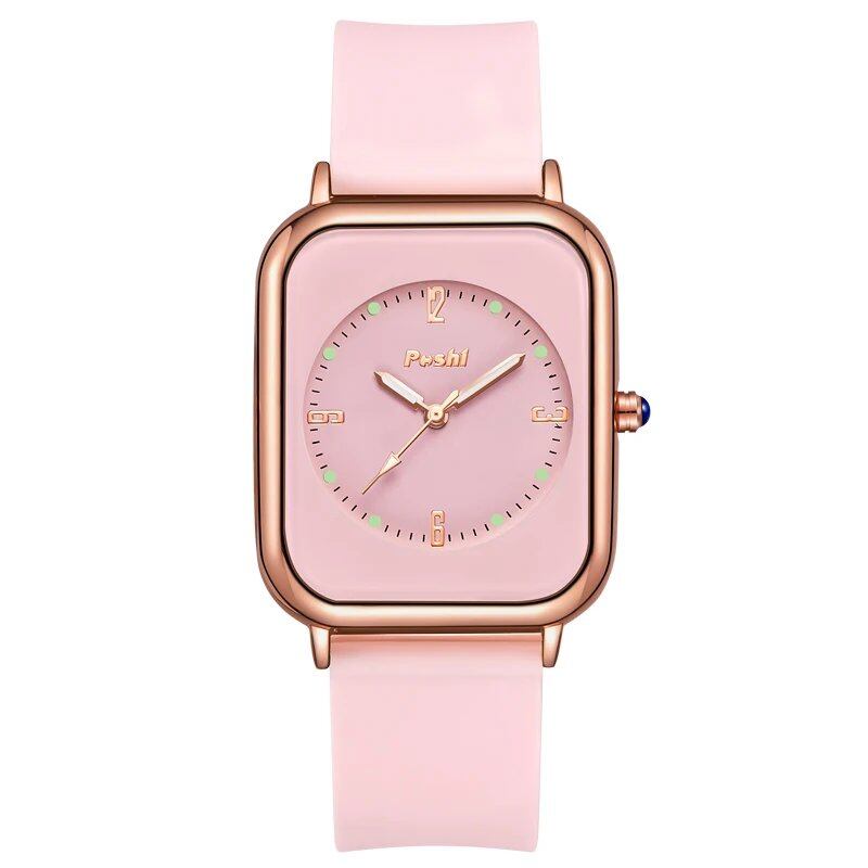 POSHI Fashion Quartz Watch, Original Brand, Women's Watch, Simple Casual Bracelet, Silicone Band, Quartz Watch, Color, Parallel Import