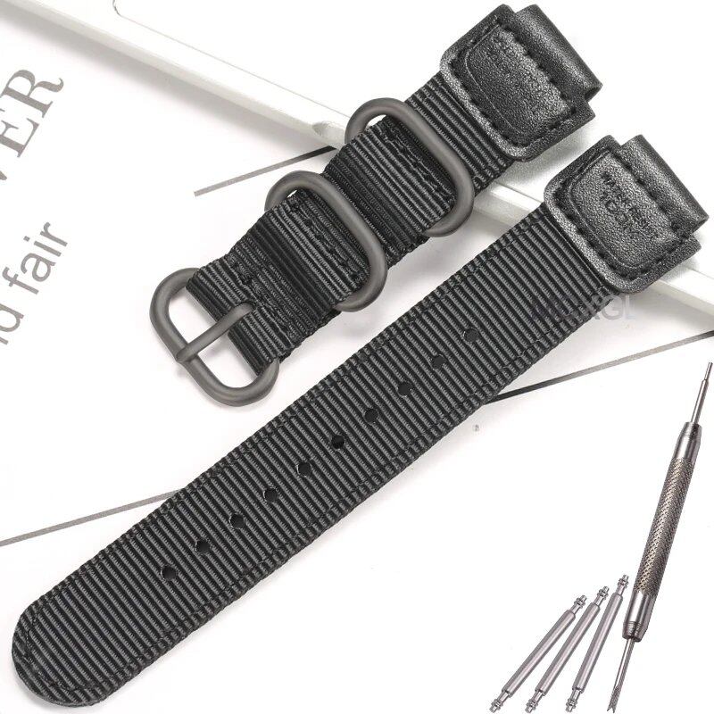 18mm Nylon Watch Strap for Casio W800H Men's Canvas Sport Bracelet in Black and Green. Compatible with SGW300, F91W, F105/108/A158/168, AE1200WH, and AE1300. Band Color: Black. Band Width: 18mm. Ships from: Parallel Import.