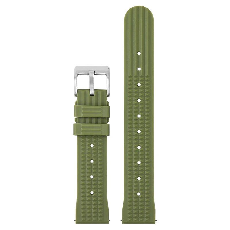 WatchDives Premium Soft Rubber Waffle Watch Band, 20mm, 22mm Quick Release Replacement Strap for Avalon, SeaGhost, and Monster, Band Color: WD.Fmm, Parallel Import