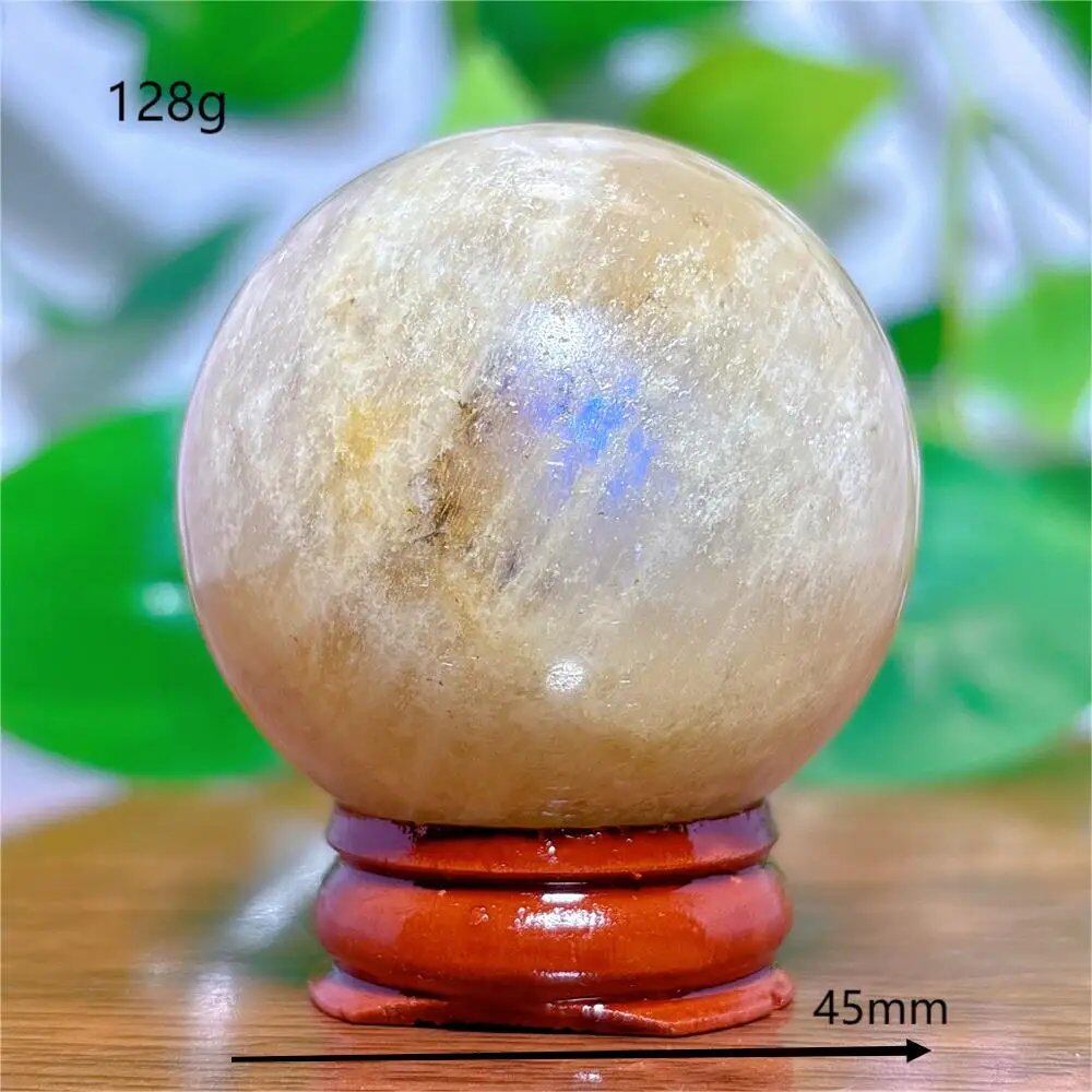 Moonstone Sphere Crystal, Natural Quartz Stone, Home Decor, Mineral, Reiki, Craft, Gift, Energy, Healing, Spiritual, Love, with Stand, Parallel Import