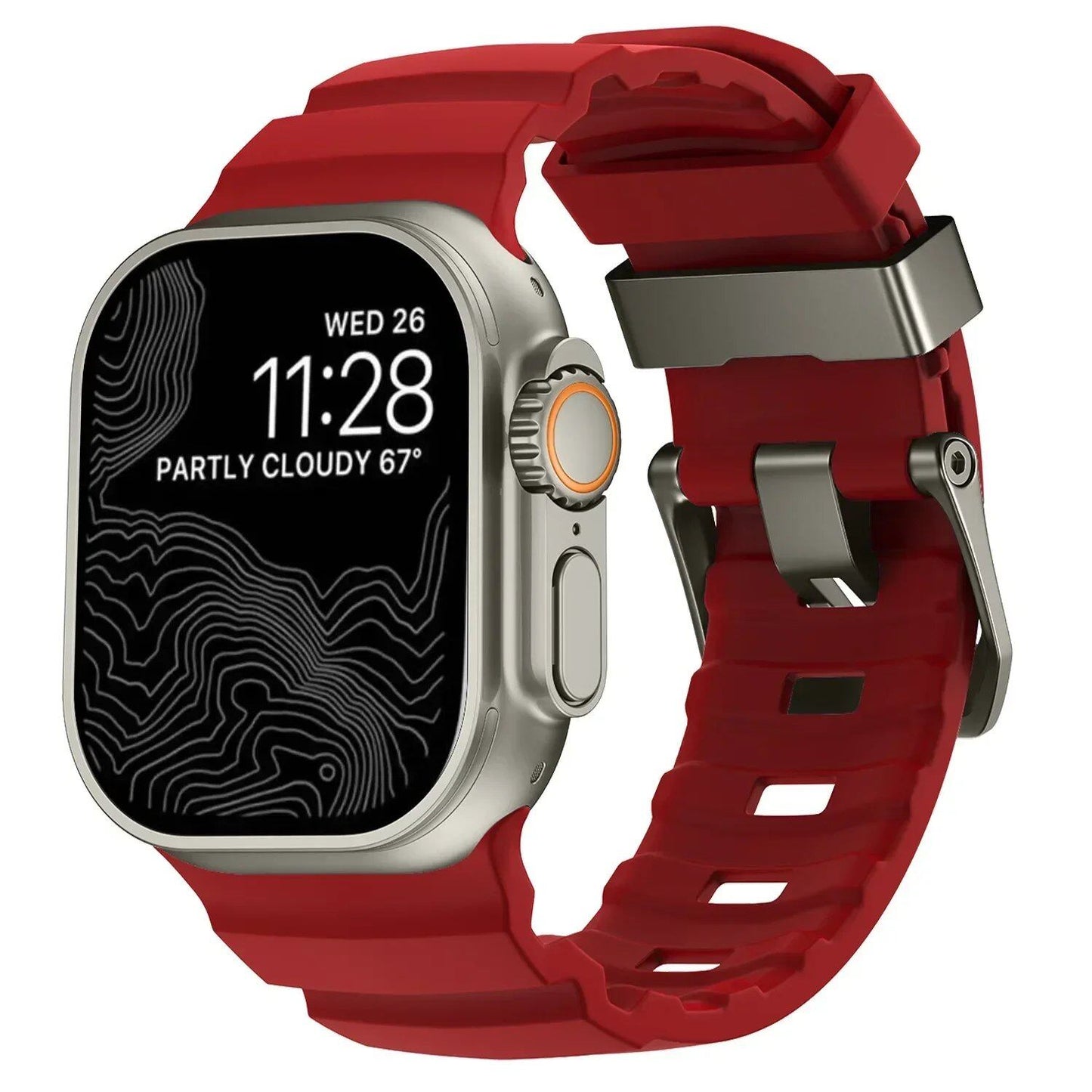 Sport Silicone Band & Titanium Metal Bracelet Strap for Apple Watch Ultra 2/10/9/8/7/6/SE/5/4 - Compatible with iWatch 42mm/44mm/45mm/46mm/49mm Band Colors: mm Parallel Import