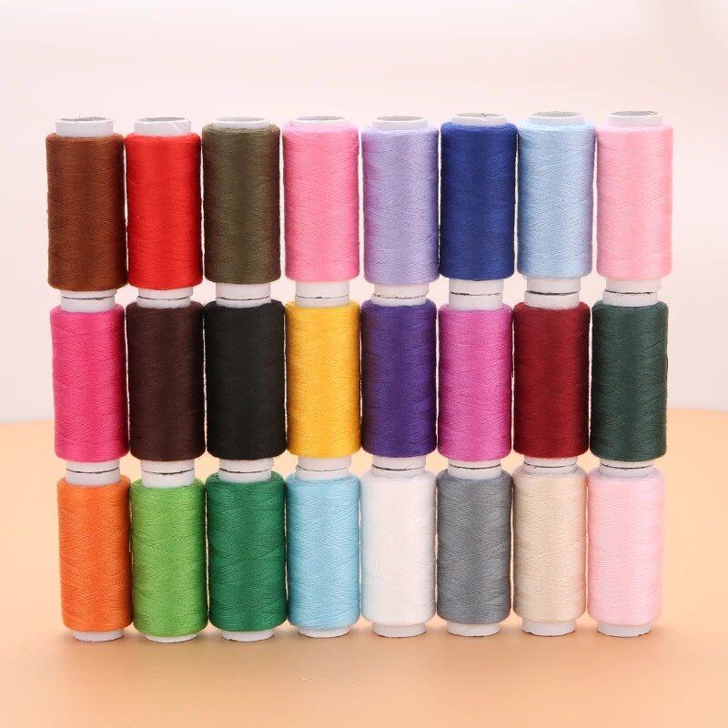 10/24 Colors Polyester Sewing Thread for Machine Embroidery, Hand Sewing, Craft Patches, and Steering Wheel Sewing. Color: Parallel Import.