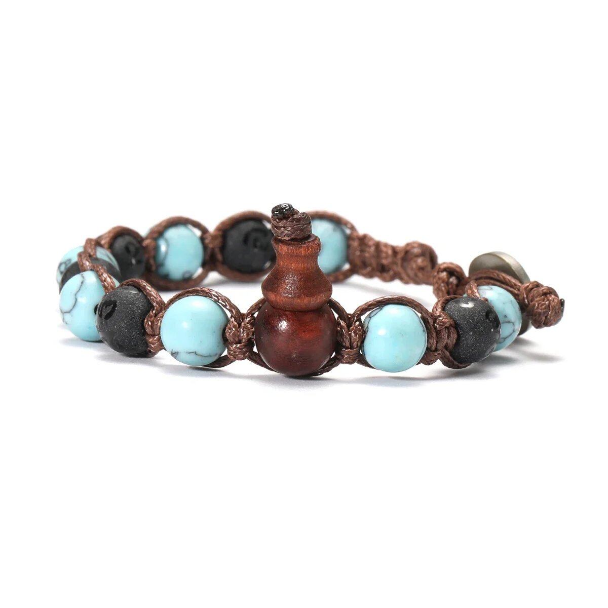 Natural Stone Prayer Bracelet, Tibetan Prayer Beads, Handmade Men's and Women's Bracelet, Yoga & Meditation Jewelry, Metal Color: Style, Parallel Import