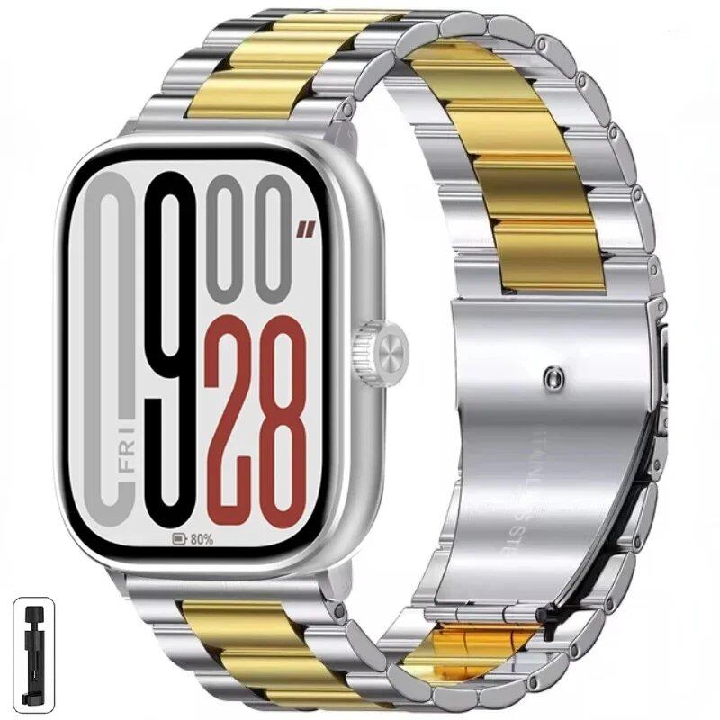 Adjustable Stainless Steel Metal Strap for Redmi Watch 5/Redmi Watch 4, Xiaomi Mi Band 9 Pro/Mi Band 8 Pro, Parallel Import