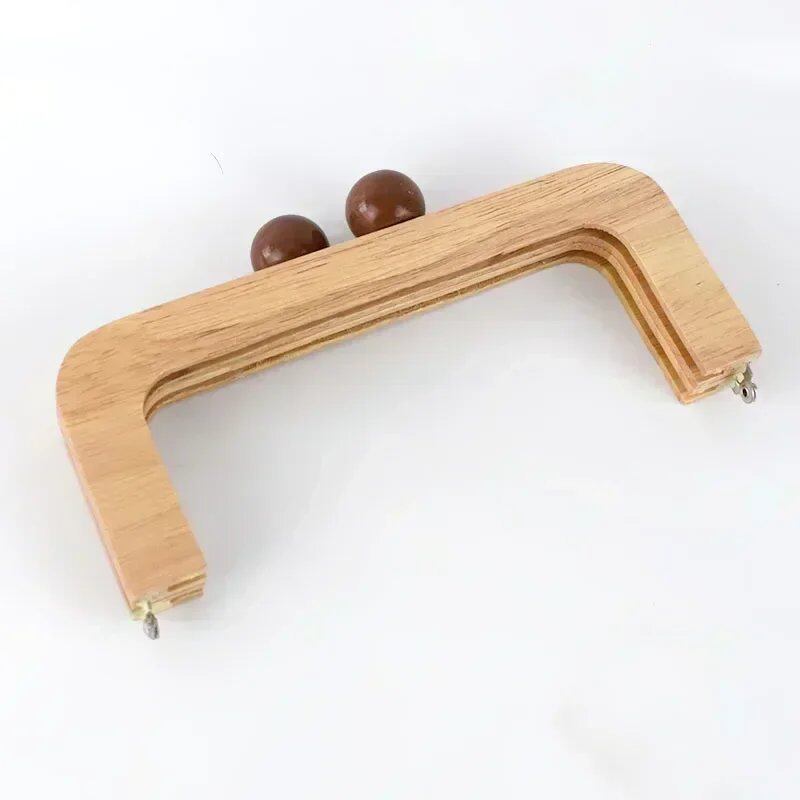 Set of 1, 2, or 3 Deepile 20cm Bag Frames, Wooden Handles, Bag Closures, Kiss Clasps, Purse Lock Buckles, DIY Craft Brackets, Accessories, Size: Parallel Import
