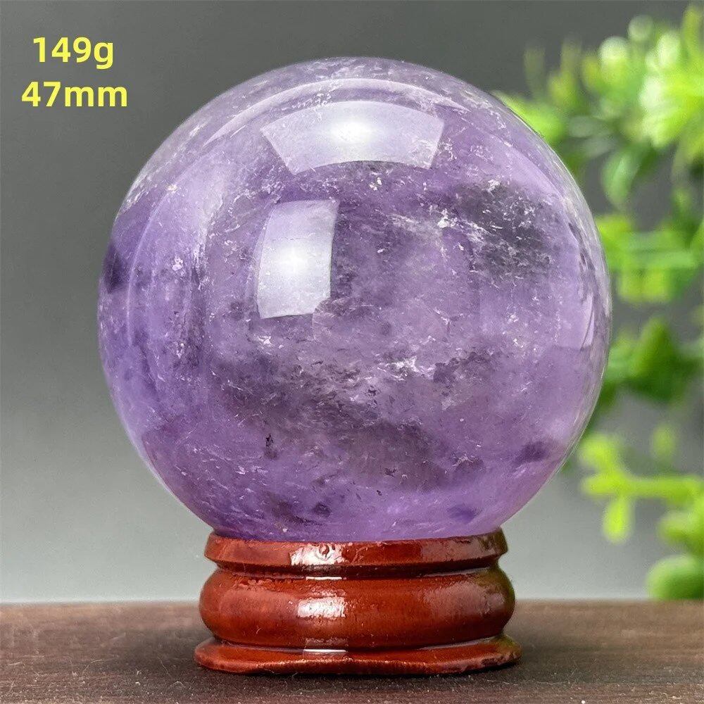 天然アメジスト ボール 水晶玉 ホームオフィスデコレーション エネルギー ウィッカ レイキ スピリチュアル 瞑想 魔術 占い カラー: 並行輸入品
